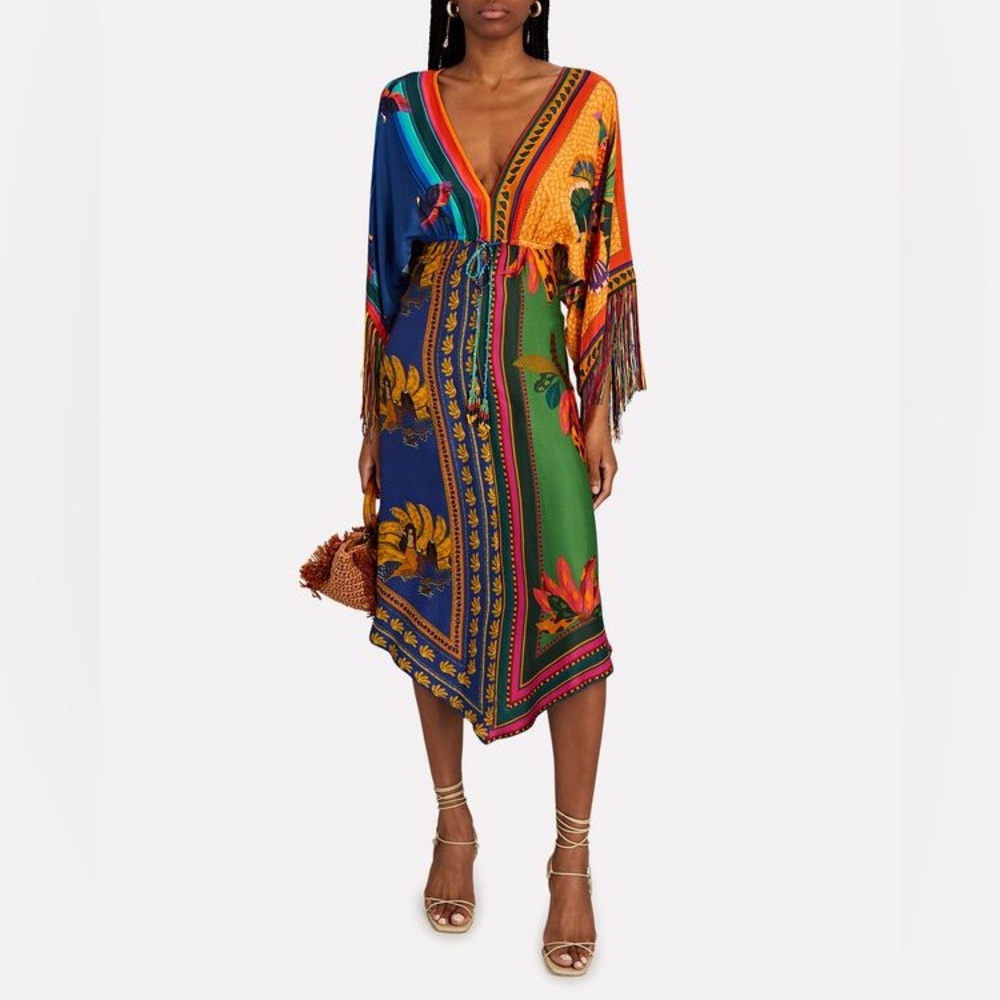 Farm Rio Scarf Print Kaftan - Picture 4 of 14